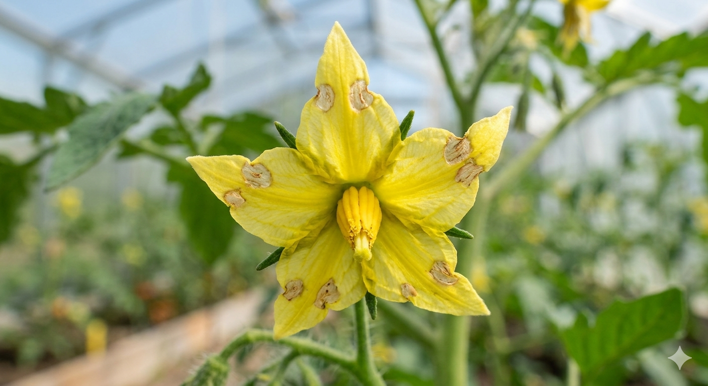 バイトマーク(咬み跡)
花粉採取後に残る茶色い痕跡