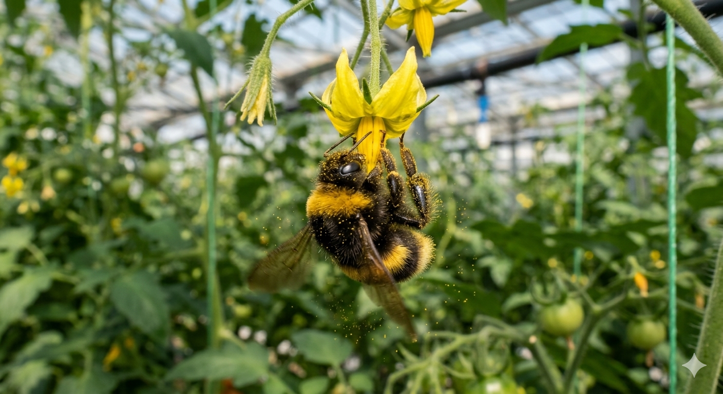 マルハナバチの訪花・授粉
ハウス内での活発な活動の様子